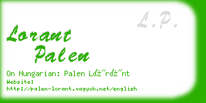 lorant palen business card